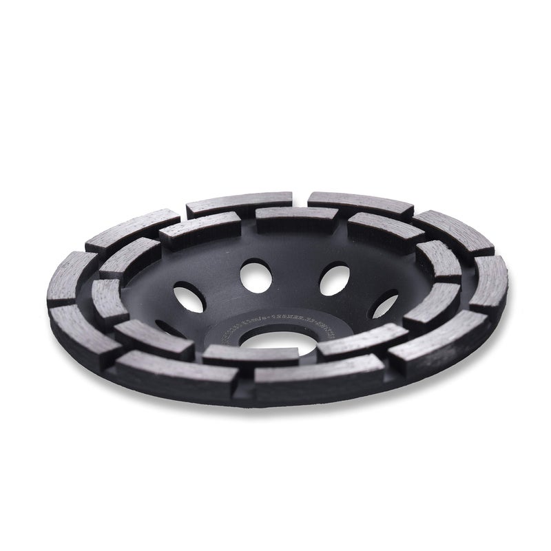 HERZO Diamond Concrete Grinding Wheel 5 inch,Double Row Diamond Cup Wheel for Polishing and Cleaning Stone Concrete Surface, Cement, Marble, Rock, Granite, and Thinset Removing - Image 2